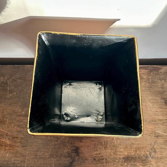 Vintage Red Toile Square Metal Planter | Urn Planter | French Decor - Picture 4 of 4